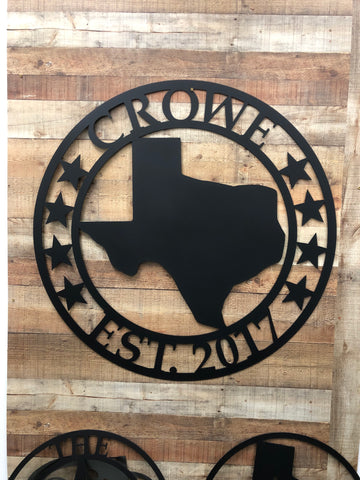 Texas State Circle Monogram #4