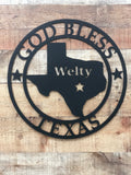 God Bless Texas Sign