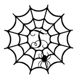 Halloween Spiderweb Monogram Design #2 - Initial Only