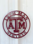 12th Man Monogram Metal Personalized Sign