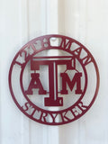 12th Man Monogram Metal Personalized Sign