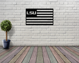 LSU Louisiana State University Metal Logo Flag Wall Sign Geaux Tigers