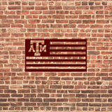Texas A&M Aggie Logo Metal Flag Sign