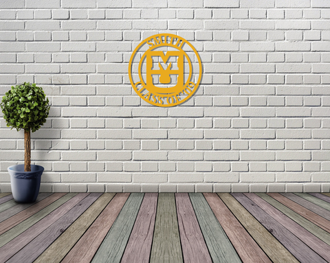 Missouri University Circle Monogram Metal Personalized Sign